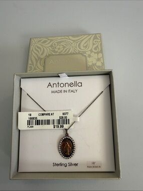 Sterling Silver and Medallion Necklace Cubic Zirconia